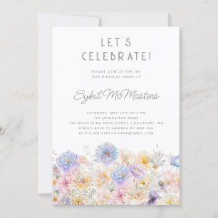 18th Birthday Party Spring Watercolor Floral Invitation