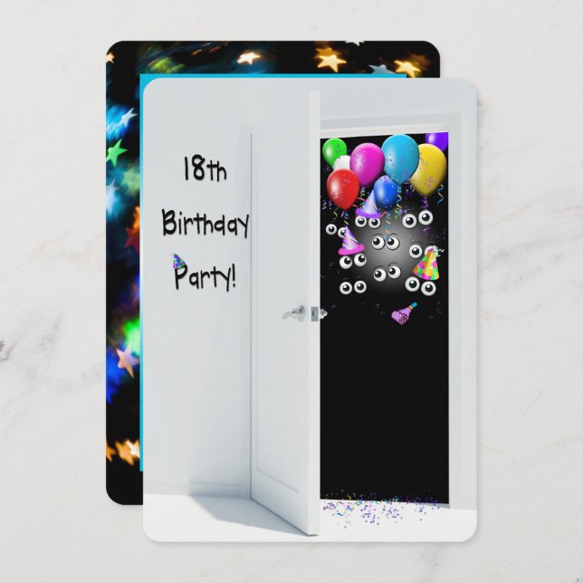 18th Birthday Party Surprise Invitation (Front/Back)
