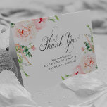 18th Birthday Photo Blush Pink Floral Folded Thank Thank You Card<br><div class="desc">Elegant pink peonies decorate this birthday thank you card. Classic calligraphy spells thank you. Three lines of text let you personalise a thank you statement and your name. A photo is included inside, as well as another thank you sentiment that you can personalise. This item is part of the Elegant...</div>