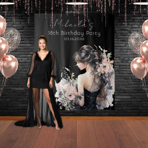 18th Birthday Photo Booth Backdrop Tapestry