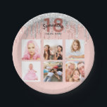 18th birthday photo rose gold glitter pink silver paper plate<br><div class="desc">For a girly, glamourous 18th birthday party, celebrating her life with a collage of 6 of your own photos. Personalise and add a name, age 18 and a date. Date of birth or the date of the party. Dark rose gold and black coloured letters. A trendy rose gold coloured background...</div>