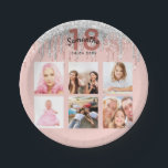 18th birthday photo rose gold glitter pink silver paper plate<br><div class="desc">For a girly, glamourous 18th birthday party, celebrating her life with a collage of 6 of your own photos. Personalise and add a name, age 18 and a date. Date of birth or the date of the party. Dark rose gold and black coloured letters. A trendy rose gold coloured background...</div>