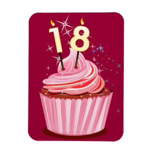 18th Birthday - Pink Cupcake Magnet