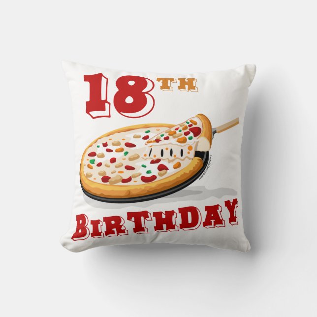 18th Birthday Pizza Party Cushion (Front)