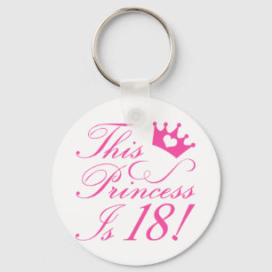 18th Birthday Princess Key Ring