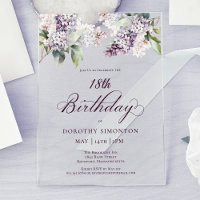 18th Birthday Purple Spring Lilac Flower