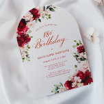 18th Birthday Red Rose Pink Peony Floral Arch Invitation<br><div class="desc">Red roses and blush pink peonies are nestled in dark green leaves on this birthday invitation. Classic script calligraphy lets your guests know it's a milestone birthday and who the birthday celebrant is. This item is part of the Red Rose Pink Peony collection. It contains the templates you can use...</div>