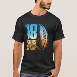 18th Birthday Retro Rugby Player 18 Years Old Boy  T-Shirt