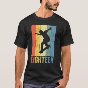 18th Birthday Retro Skateboard Skater Boys Mens 18 T-Shirt