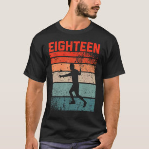 18th Birthday Retro Tennis 18 Years Old Boy Girl T-Shirt