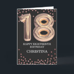 18th Birthday Rose Gold Girl Elegant Personalised Card<br><div class="desc">18th Birthday Rose Gold Girl Elegant Personalised</div>