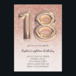 18th Birthday Rose Gold Glitter Foil Balloon Teen Invitation<br><div class="desc">18th Birthday Rose Gold Glitter Foil Balloon Teen</div>