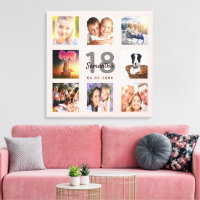 18th birthday rose gold name photo collage