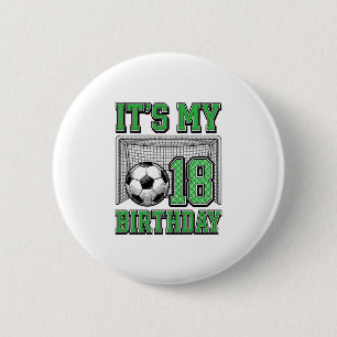 18th Birthday Soccer Vintage 6 Cm Round Badge