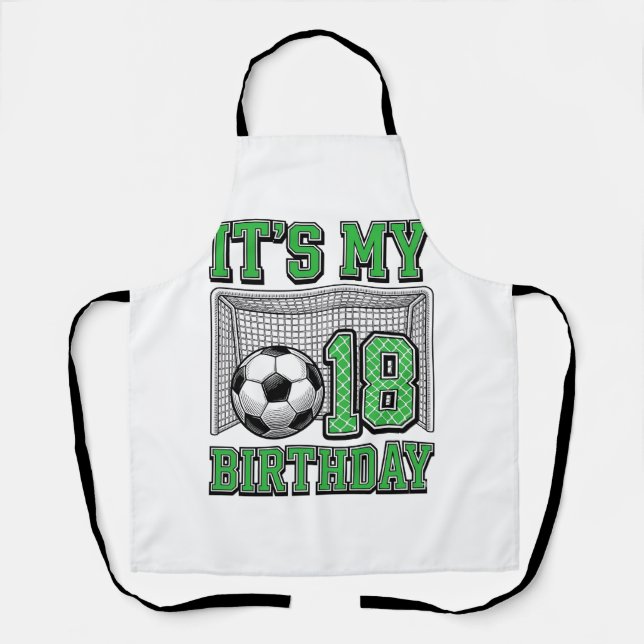 18th Birthday Soccer Vintage Apron (Front)