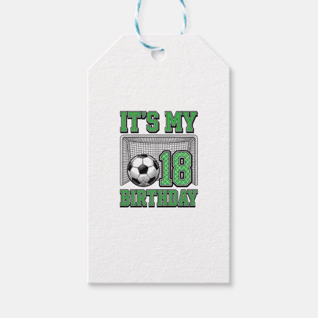 18th Birthday Soccer Vintage Gift Tags (Front)