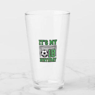 18th Birthday Soccer Vintage Glass