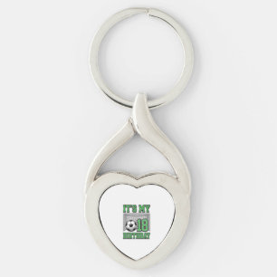 18th Birthday Soccer Vintage Key Ring
