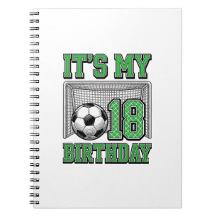 18th Birthday Soccer Vintage Notebook