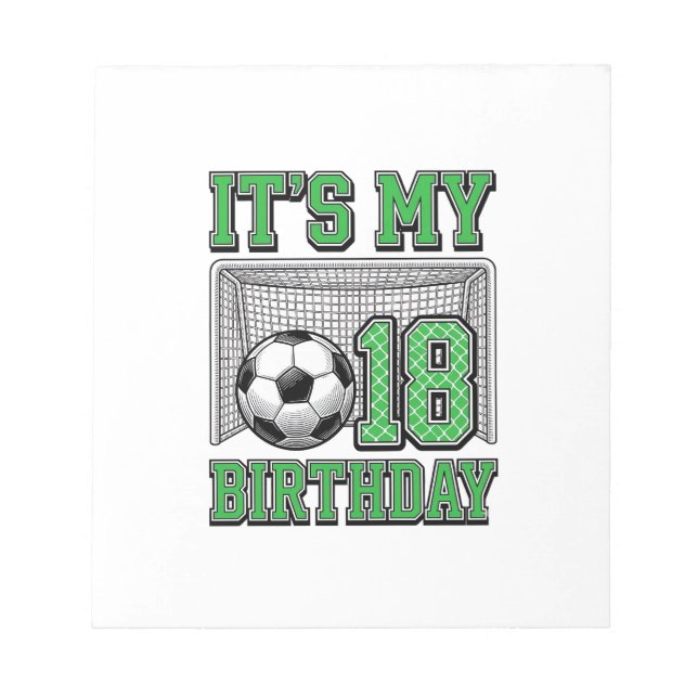 18th Birthday Soccer Vintage Notepad (Front)
