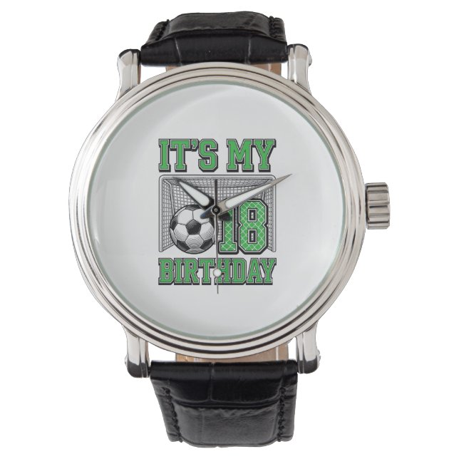 18th Birthday Soccer Vintage Watch (Front)