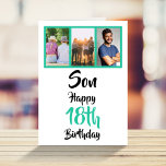 18th Birthday Son Green Modern Photo Collage Card<br><div class="desc">Put a smile on a face with this personalised 3 photo collage 18th birthday card for your son. - Simply click to personalise this design 🔥 My promises - This design is unique and is designed with you in mind 🙏 Thank you for supporting my small business - If you...</div>