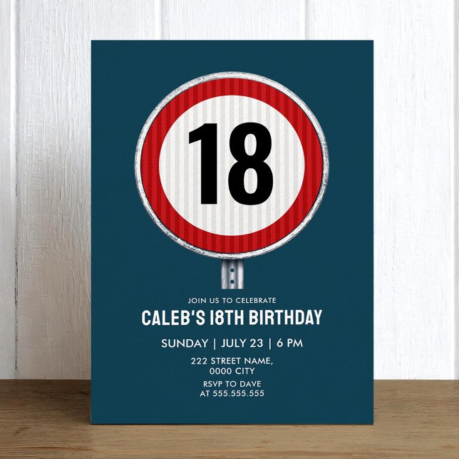 18th Birthday Speed Limit Sign - ANY AGE Invitation (Creator Uploaded)