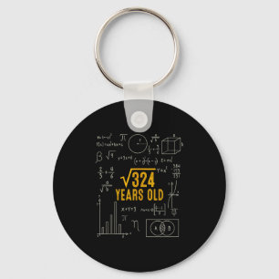 18th Birthday Square Root Of 324 Love Math 18 Year Key Ring