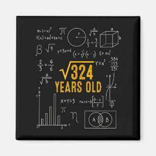 18th Birthday Square Root Of 324 Love Math 18 Year Magnet