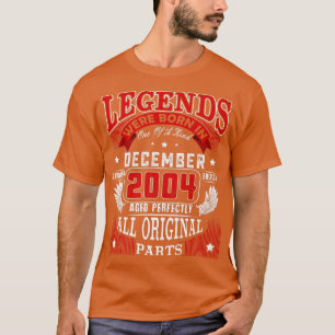 18th Birthday Tee Legends Born In December 2004 18