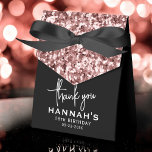 18th Birthday Thank You Rose Gold Glitter Script Favour Box<br><div class="desc">Show appreciation with these 18th Birthday Thank You Rose Gold Glitter Script Favour Boxes. Designed with a luxurious touch of rose gold glitter and a stylish script font, these favour boxes add a special sparkle to your 18th birthday celebration. A perfect way to thank your guests and leave them with...</div>