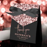 18th Birthday Thank You Rose Gold Glitter Script Favour Box<br><div class="desc">Show appreciation with these 18th Birthday Thank You Rose Gold Glitter Script Favour Boxes. Designed with a luxurious touch of rose gold glitter and a stylish script font, these favour boxes add a special sparkle to your 18th birthday celebration. A perfect way to thank your guests and leave them with...</div>