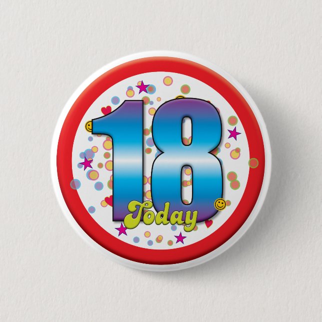 18th Birthday Today v2 6 Cm Round Badge (Front)