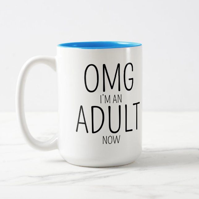 18th Birthday Two-Tone Coffee Mug (Left)