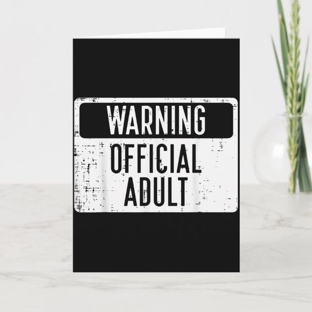 18th Birthday Warning Adult 18 Years Old Women Men Card (Front)