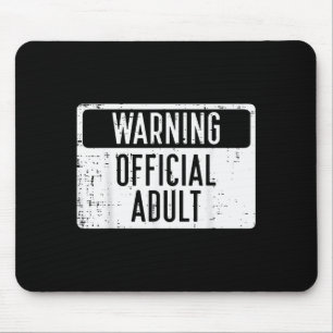 18th Birthday Warning Adult 18 Years Old Women Men Mouse Pad