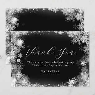 18th Birthday Winter Wonderland Snowflake Thank You Card