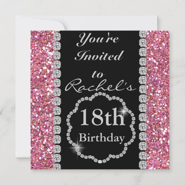 18th BLING Birthday Party Invitation (Front)