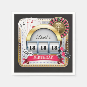18th Casino Poker Playing Card Birthday Napkins