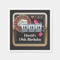 18th Casino Poker Playing Card Birthday Napkins