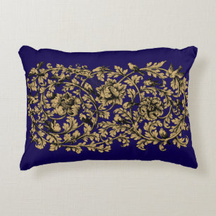 18th Century Baroque Rococo Vine & Birds Pattern Decorative Cushion