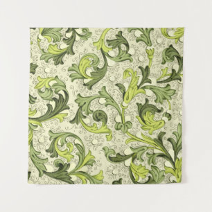 18th Century: Floral Antique Wallpaper. Tapestry