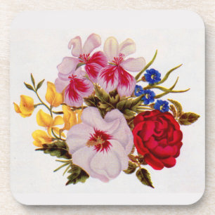 18th century flower bouquet flower arrangement coaster