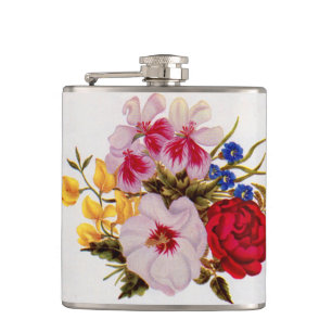 18th century flower bouquet flower arrangement hip flask