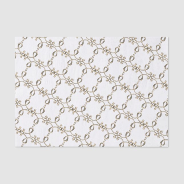 18th century intricate gold metallic loop design tissue paper (Front)