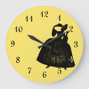 18th Century Lady Silhouette Large Clock