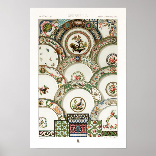 18th Century pattern by Albert Racinet Poster (Front)
