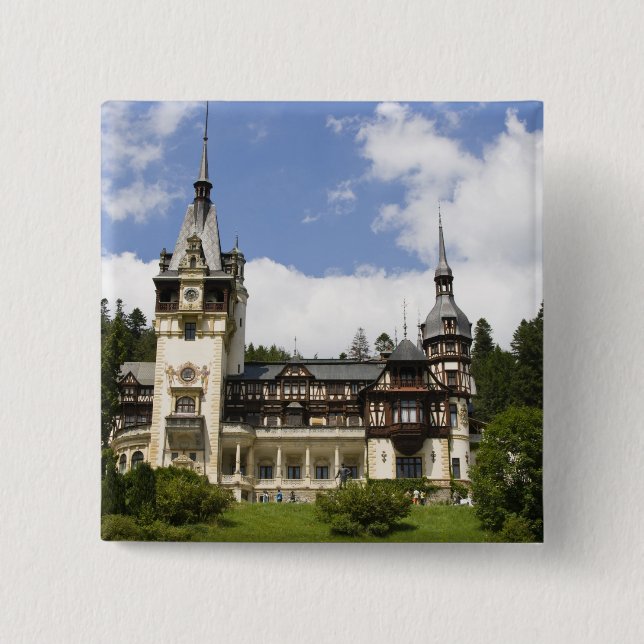 18th Century Peles Castle, Sinaia, Romania, 15 Cm Square Badge (Front)