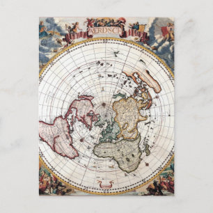 18'th Century Polar Map Postcard
