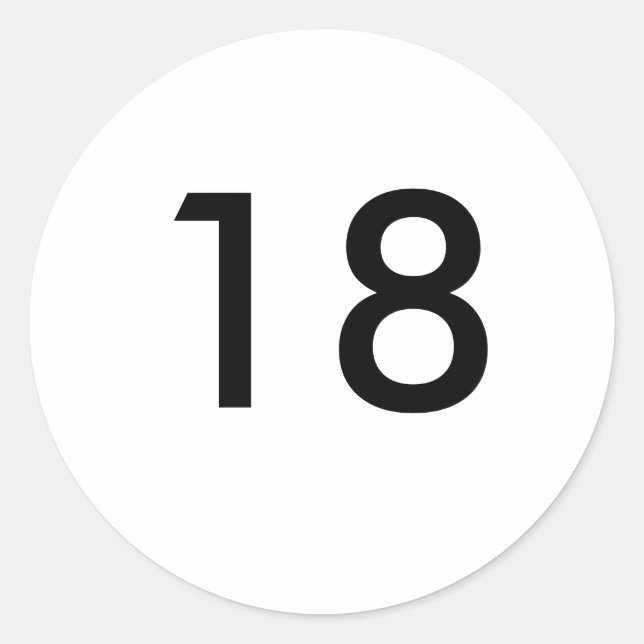 18th classic round sticker (Front)